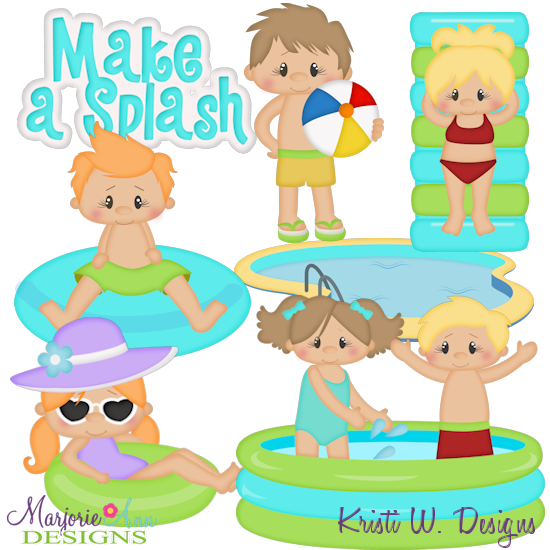 Pool Party 2 SVG Cutting Files Includes Clipart - Click Image to Close